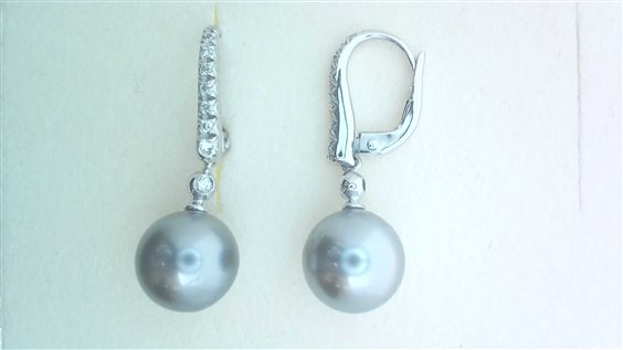 Orecchini Sommer Donna Collezione Perle in Oro bianco Perla MONACH DIA CT 0.135 COLPO & ZILIO - MONACH DIA CT 0.135 COLPO & ZILIO